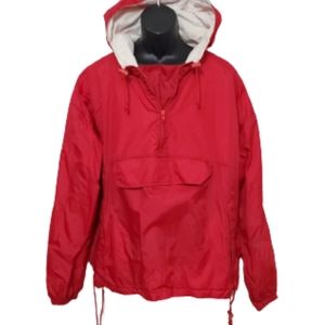 Lands End Retro Hooded Pouch Front Windbreaker